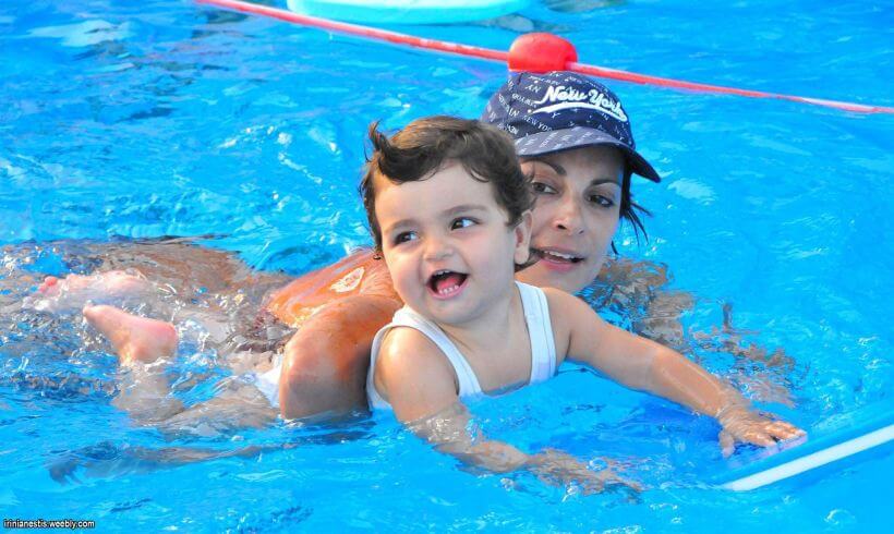 baby swimming Aegina