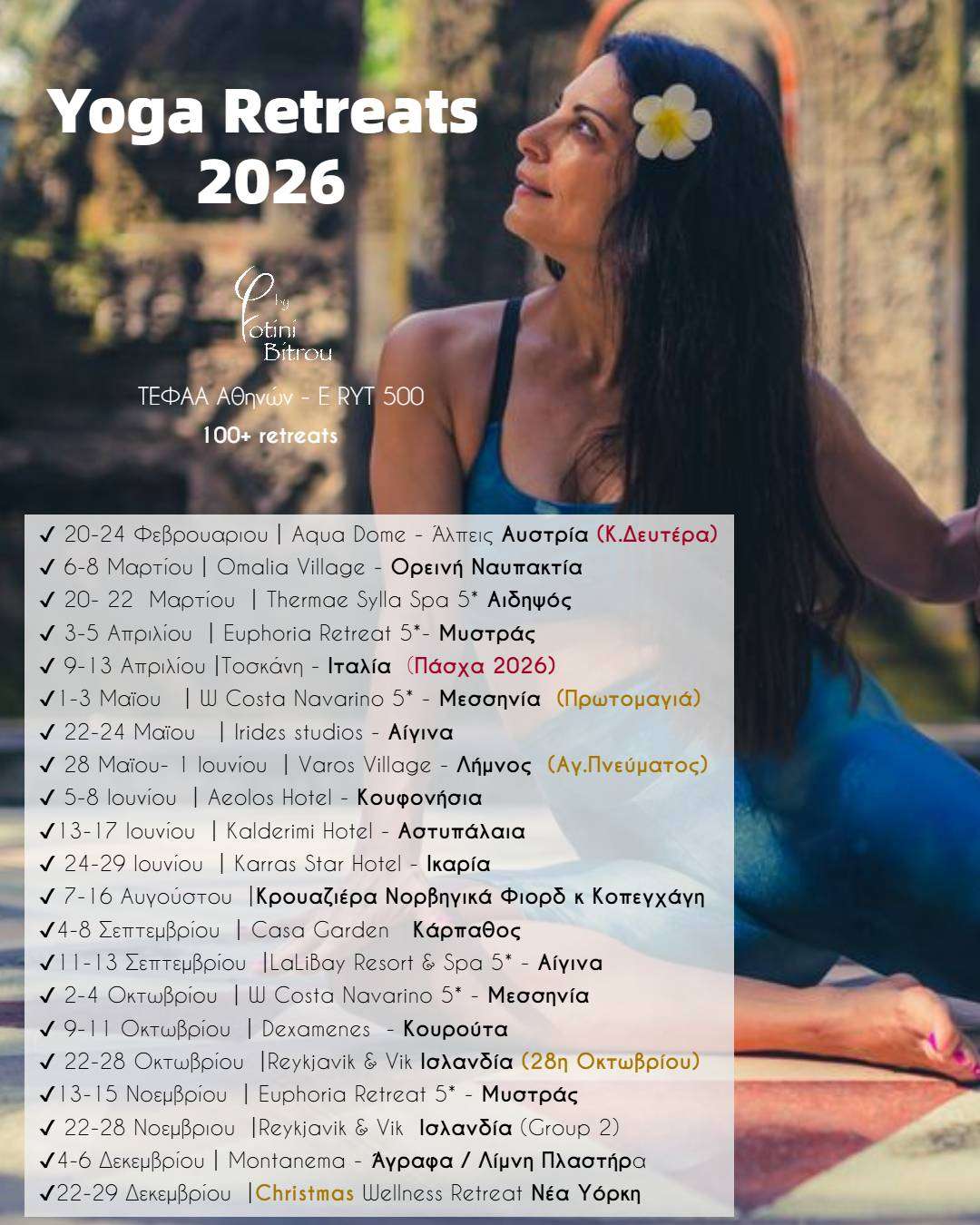yoga retreats Fotini Bitrou