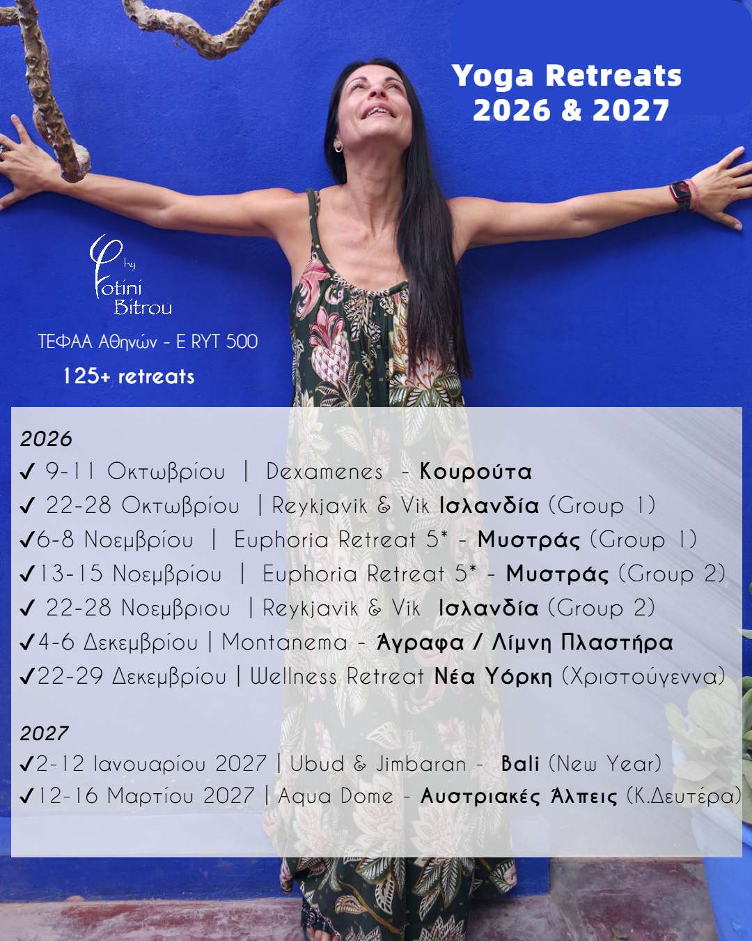 Yoga Retreats Fotini Bitrou